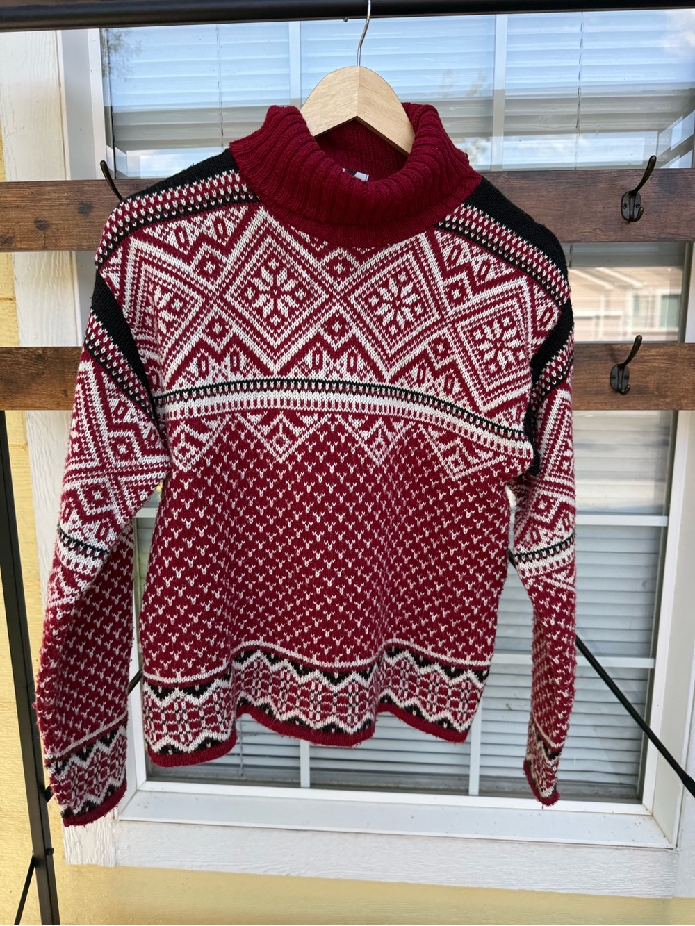 It's Our Time Red & White Fair Isle Turtleneck Sweater
